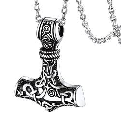 FaithHeart 925 Silber Thors Hammer Anhänger für Damen Herren Viking Mjölnir Halskette mit Keltischer Knot Symbol mit Geschenkebox für Geburtstag Weihnachten von FaithHeart