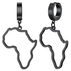 FaithHeart Afrika Landkarte Creolen Ohrringe Afrikanischer Modenschmuck Creolen Ohrstecker für Geburtstag Weihnachten von FaithHeart