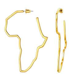 FaithHeart Afrika Landkarte Creolen Ohrringe Afrikanischer Modenschmuck Creolen baumeln Ohrstecker für Mama Model Freundin für Geburtstag Valentinstag von FaithHeart