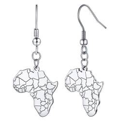 FaithHeart Afrikanische Landkarte Hängende Ohrringe mit Hakenverschluss Afrika Landkarte Ohrringe für Valentinstag Geburtstag von FaithHeart