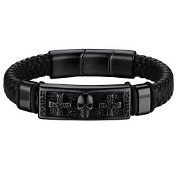 FaithHeart Armband mit Kordel für Herren, Wikinger-Anhänger, Thorhammer, Totenkopf, Krone, Majonir, Schmuck, Gothic, Biker von FaithHeart