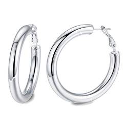 FaithHeart Damen Creolen Piercing Ohrringe Edelstahl 30mm leichter Hoop Piercing Ohrstecker mit Geschenkebox für damen und mädchen von FaithHeart