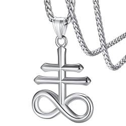 FaithHeart Edelstahl Leviathan Kreuz Kette für Herren Jungen Punk Gotik Satanisches Symbol Anhänger mit Geschenkebox für Herren Jungen von FaithHeart