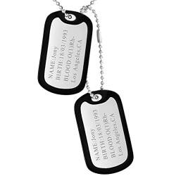 FaithHeart Edelstahl Personalisierter Herren Dog Tag Anhänger Militär Erkennungsmarken mit Text Gravur für Herren und Männer von FaithHeart