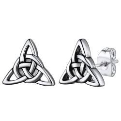 FaithHeart Edelstahl Punk Triquetra Knot Ohrstecker für Damen Mädchen Keltischer Knot Ohrring mit Geschenkebox für Valentinstag Geburtstag von FaithHeart