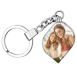 FaithHeart Edelstahl Widerblätter Schlüsselanhänger Personalisierter Schlüsselanhänger mit Foto Grauvr DIY Keychain mit Geschenkebox für Geburtstag Weihnachten von FaithHeart