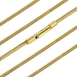FaithHeart Gold Schlangenkette 65cm Damen Herren Halskette mit Geschenkebox Fashion Halskette für Jungen Mädchen von FaithHeart