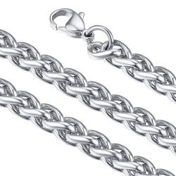 FaithHeart Halskette für Herren Jungen, 6MM Breit 75cm Lang Weizenkette Halskette, Punk Kette Freundschaftskette Partnerkette mit Geschenkebox für Geburtstag von FaithHeart