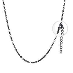 FaithHeart Halskette ohne Anhänger, Schwarz Rolokette Gliederkette für Damen Frauen, 2mm Ankerkette für Mama Tochter Freundin von FaithHeart