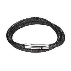 FaithHeart Herren Armband Lederkette schwarz 18cm Lederarmband mit Geschenkebox für Herren und Jungen von FaithHeart