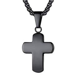 FaithHeart Kreuz Kette Herren Anhänger Halskette für Frauen Männer Edelstahl mit Heiligen Christlich Unisex für Getreuen von FaithHeart