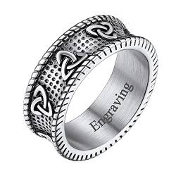 FaithHeart Personalisierter Bandring für Damen Mädchen 8mm breit Irischer Trinity Knot Ring Ehering Verlorbungsring für Freundin Ehefrau von FaithHeart