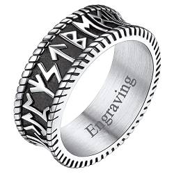 FaithHeart Personalisierter Fingerring Herren Männer Viking Rune Ring mit Geschenkebox für Valentinstag Weihnachten von FaithHeart