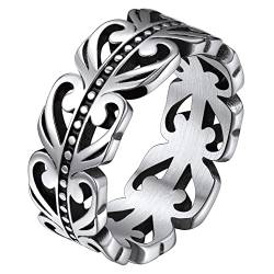 FaithHeart Silber Bandring für Damen Mädchen 8mm breit Irischer Trinity Knot Ring Ehering Verlorbungsring für Freundin Ehefrau von FaithHeart