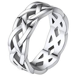 FaithHeart Silberring für Damen Mädchen Irischer Keltischer Knot Fingerring Verlorbungsring Ehering für Weihnachten Valentinstag von FaithHeart