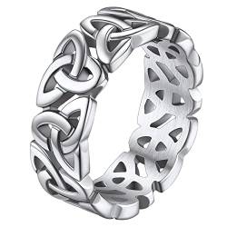FaithHeart Silberring für Damen Mädchen Irischer Trinity Knot Fingerring Verlorbungsring Ehering für Weihnachten Valentinstag von FaithHeart