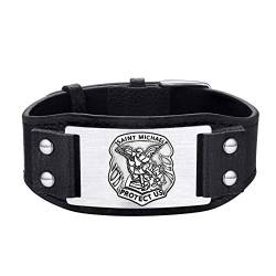 FaithHeart Wikinger Armreif herren Männer Saint Michael Armband Heiliger Michael Amulett Armreif für Geburtstag von FaithHeart