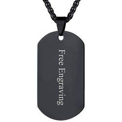 FaithHeart personalisierter glänzed Erkennungsmarken Anhänger Herren Dog Tag mit Wunsch Gravur von FaithHeart