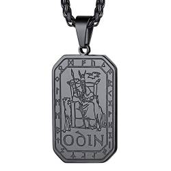 FaithHeart schwarz Viking Amulett Anhänger Nordische Odin Kette Winkinger Odin Anhänger für Kinder und Jugendlichen von FaithHeart