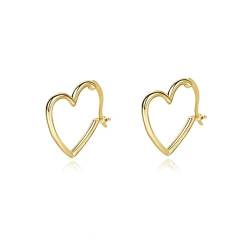 Fajewellery 14K Vergoldete Creolen Herz Ohrringe für Damen von Fajewellery