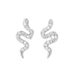 Fajewellery Damen Ohrringe 925 Silber - Zirkon Schlangen Ohrstecker von Fajewellery