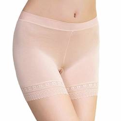 Damen Unterwäsche Slip Unterhosen Sicherheits Shorts Unterwäsche Kurz Leggings Panties Softe Spitze Hipster Pantys, Beige, von FakeFace