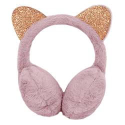 FakeFace Damen Mädchen Winter Ohrenschützer Ohrenwärmer Outdoor Faux Fur Earmuffs Verstellbar Warme Plüsch Ohrwärmer Ear Muffs Winterzubehör Outdoor Ohrenmuscheln (Pink) von FakeFace