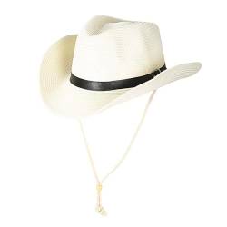 FakeFace Herren Damen Cowboyhut Westernhut Panamahüte Sonnenhut Strohhut Piraten-Hut Modehut Sonnenschutz Cowgirl Cowboy Hut Hüte für Erwachsene von FakeFace