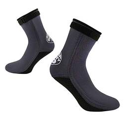 FakeFace Neoprensocken 3mm Thermo Tauchsocken Strandsocken Beachsocken Damen Herren Wasserdicht Neopren-Socken Schwimmen Socken Tauch Füßlinge für alle Wassersport von FakeFace