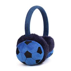 FakeFace Ohrenschützer für Jungen Kinder Winter Warme Ohrenwärmer Verstellbar Plüsch Ohrwärmer Earmuffs Winterzubehör Outdoor Kälteschutz Ohrenmuscheln, Fußballmuster von FakeFace