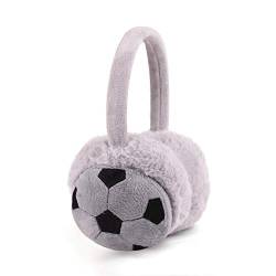 FakeFace Ohrenschützer für Jungen Kinder Winter Warme Ohrenwärmer Verstellbar Plüsch Ohrwärmer Earmuffs Winterzubehör Outdoor Kälteschutz Ohrenmuscheln, Fußballmuster von FakeFace