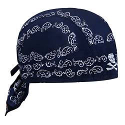 Kopftuch für Damen Herren Bandana Cap Hut Sport Kopfbedeckung Piratenmütze Hip Hop Cap Stirnband aus atmungsaktive Baumwolle(Dunkelblau) von FakeFace