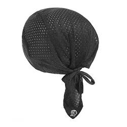 Kopftuch für Damen Herren Bandana Cap Hut Sport Kopfbedeckung Piratenmütze Hip Hop Cap Stirnband aus atmungsaktive Baumwolle (Mesh-Schwarz) von FakeFace