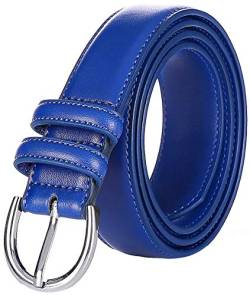 Falari Damen-Gürtel aus echtem Leder, modisch, mit Dornschnalle, 6028-31 Farben, königsblau, L (Taille 36-38) von Falari