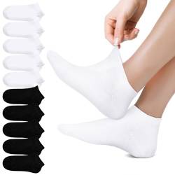 Falechay 10 Paar Sneaker Socken Damen 35-38 Sneakersocken Herren Sportsocken Kurze Socken Unisex Halbsocken,Schwarz Weiß 35-38 von Falechay