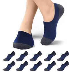 Falechay 10 Paar Socken Damen Sneaker Socken Herren Füßlinge Unsichtbare Socken Füsslinge Footies Kurz Socken A-Marineblau 43-46 von Falechay