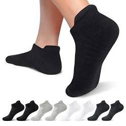 Falechay 8 Paar Sneaker Socken Herren Damen Sportsocken Laufsocken Baumwolle Unisex Socken,Schwarz Weiß Dunkelgrau Hellgrau 43-46 von Falechay