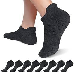 Falechay 8 Paar Socken Herren 47-50 Sneaker Socken Damen Socken Kurze Hablsocken Laufsocken Baumwollesocken Unisex,Dunkelgrau 47-50 von Falechay