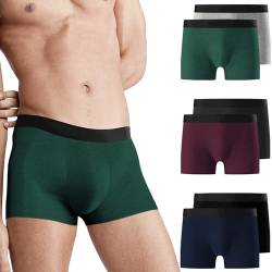 Falechay Boxershorts Herren Unterhosen Männer Baumwolle 6er Pack Retroshorts für Herren Ohne Kratzenden Zettel UnterwäSche Boxer Sportunterhosen für Herren Mehrfarbig L von Falechay