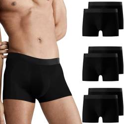 Falechay Boxershorts Herren Unterhosen Männer Baumwolle 6er Pack Retroshorts für Herren Ohne Kratzenden Zettel UnterwäSche Boxer Sportunterhosen für Herren Schwarz L von Falechay