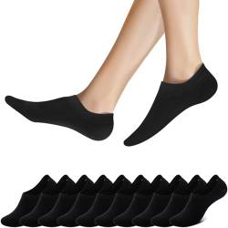 Falechay Sneaker Socken Damen Herren Füßlinge Unsichtbare 10 Paar Schwarz 43-46 von Falechay