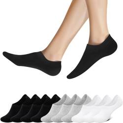 Falechay Sneaker Socken Damen Herren Füßlinge Unsichtbare 10 Paar Schwarz Weiß Grau 47-50 von Falechay