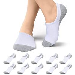 Falechay Sneakersocken Damen Füßlinge Herren 10 Paar Footies Unsichtbare Kurze No Show Socken A-Weiß 35-38 von Falechay