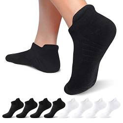 Falechay Sneakersocken Herren Damen Kurze Socken Herren 47-50 8 Paar Baumwolle Unisex,Schwarz Weiß 47-50 von Falechay