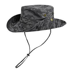 Faletony Outdoor Hut Buschhut Boonie Hat mit Kinnband Fischermütze Sonnenhut Sommerhut für Herren Damen von Faletony