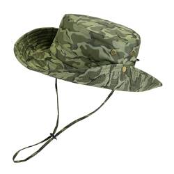 Faletony Outdoor Hut Buschhut Boonie Hat mit Kinnband Fischermütze Sonnenhut Sommerhut für Herren Damen von Faletony