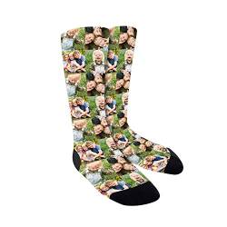 Faletony Personalisierte Foto socken,Socken mit Gesicht,DIY Lustige Socken mit jedem Foto，Gedruckte Socken für Frauen, Männer, Weihnachten, Geburtstagsgeschenk Vatertagsgeschenk (Stil 13) von Faletony