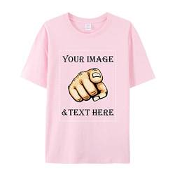 Faletony Unisex Personalisiert T-Shirt vollfarbig einseitig Bedruckt mit eigenem Foto Text Logo Name Selbst Gestalten Baumwolle Tshirt Damen Herren von Faletony