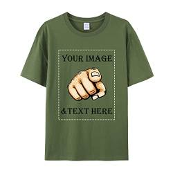 Faletony Unisex Personalisiert T-Shirt vollfarbig einseitig Bedruckt mit eigenem Foto Text Logo Name Selbst Gestalten Baumwolle Tshirt Damen Herren von Faletony