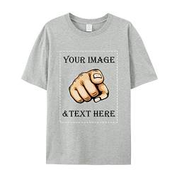Faletony Unisex Personalisiert T-Shirt vollfarbig einseitig Bedruckt mit eigenem Foto Text Logo Name Selbst Gestalten Baumwolle Tshirt Damen Herren von Faletony